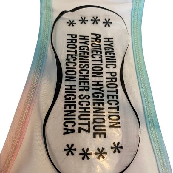 Plumeria Tye Dye 2 pc Bikini Pastel Blues Pinks Size Large Halter String Top NEW - Picture 5 of 14